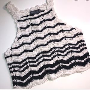 Kendall and Kylie crochet knit top